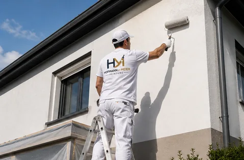 Illustration d’une application de peinture sur une façade