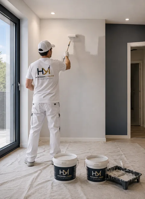 Illustration d’un intérieur protégé pendant des travaux de peinture
